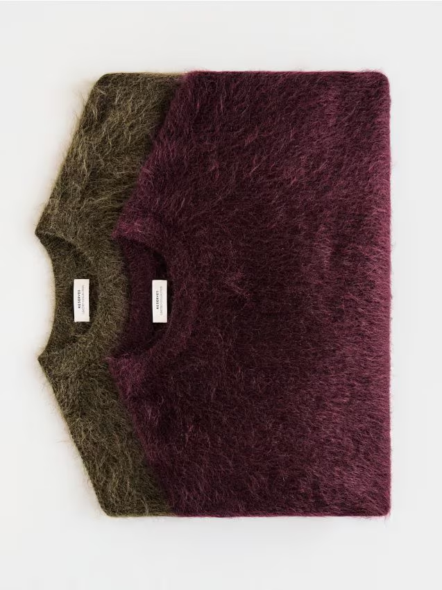 Reserved - Sweter z moherem - mahoniowy