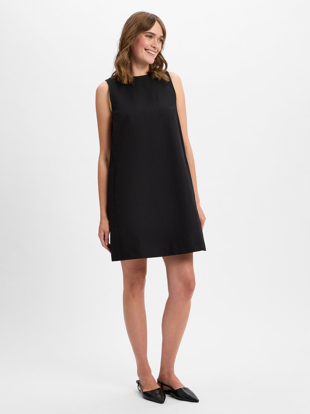 Weekend Max Mara Damska sukienka casual z lnem - Racer Kobiety Bawełna czarny, 36