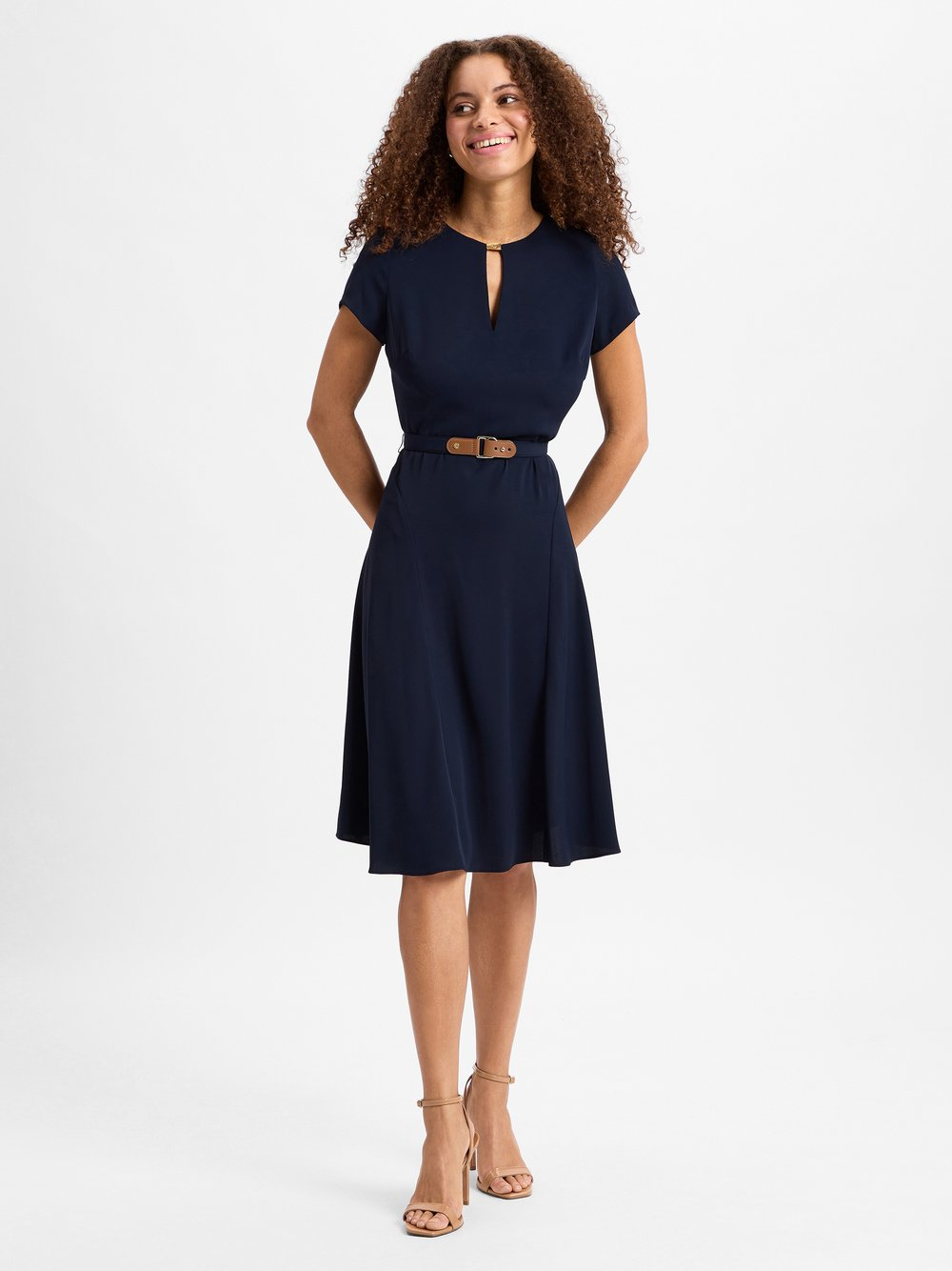 Lauren Ralph Lauren Sukienka damska Kobiety Sztuczne włókno niebieski, 34