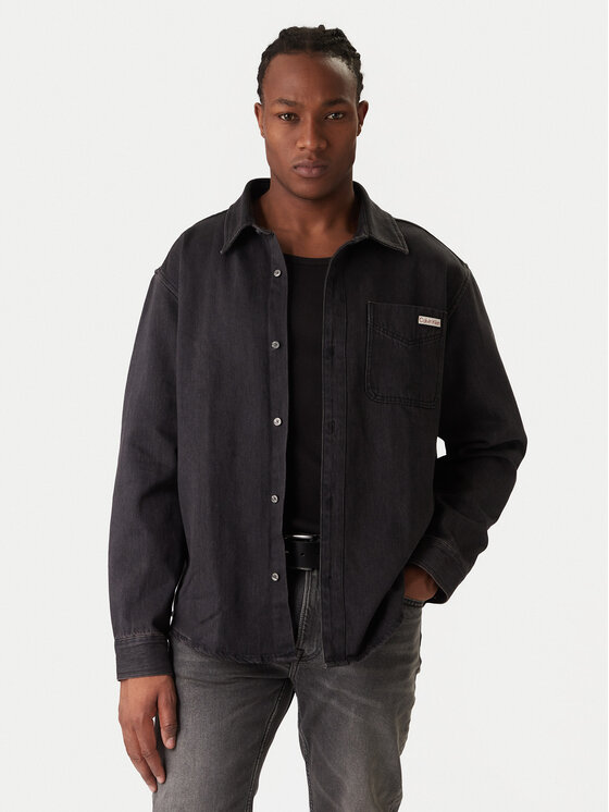 Calvin Klein Jeans Koszula jeansowa Classic LV04RD765G Czarny Relaxed Fit