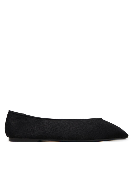 Calvin Klein Baleriny Square Ballerina Aop Mesh HW0HW02937 Czarny