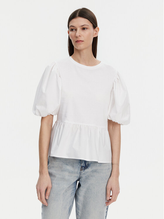 Liu Jo Bluzka WA5389 J6308 Biały Relaxed Fit