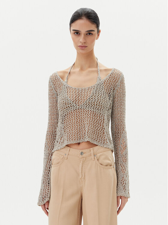 PINKO Sweter Denali 104749 A2FB Szary Regular Fit