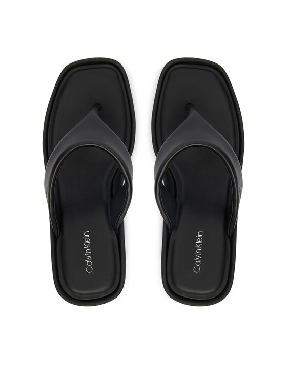 Calvin Klein Japonki Wedge 70 Sndl Thong Lth HW0HW02880 Czarny