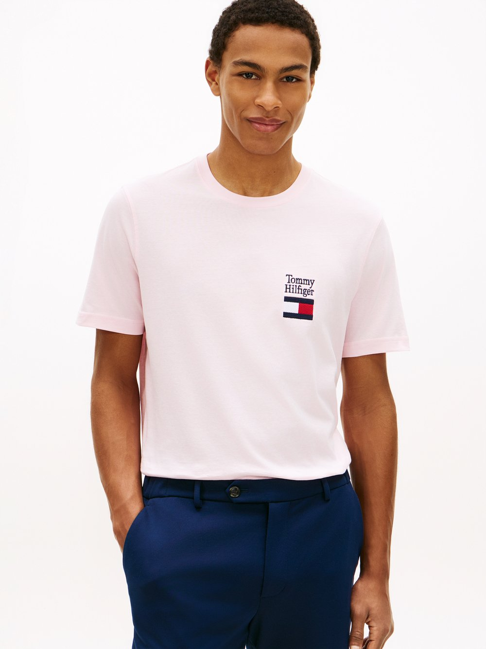 Tommy Hilfiger Koszulka męska Mężczyźni Bawełna różowy, XXL