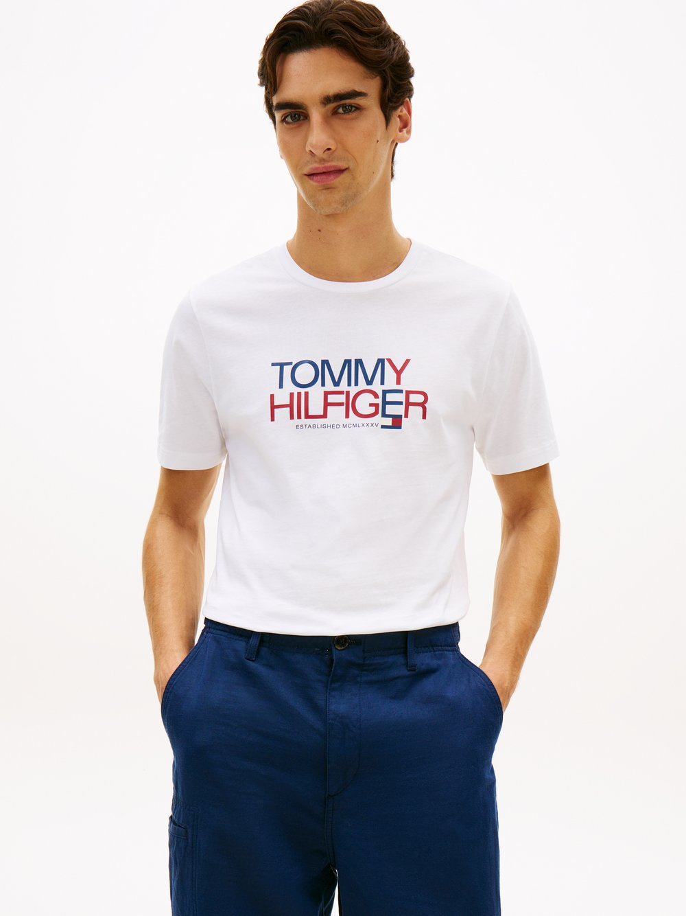 Tommy Hilfiger Koszulka męska Mężczyźni Bawełna biały|niebieski|czerwony, XL