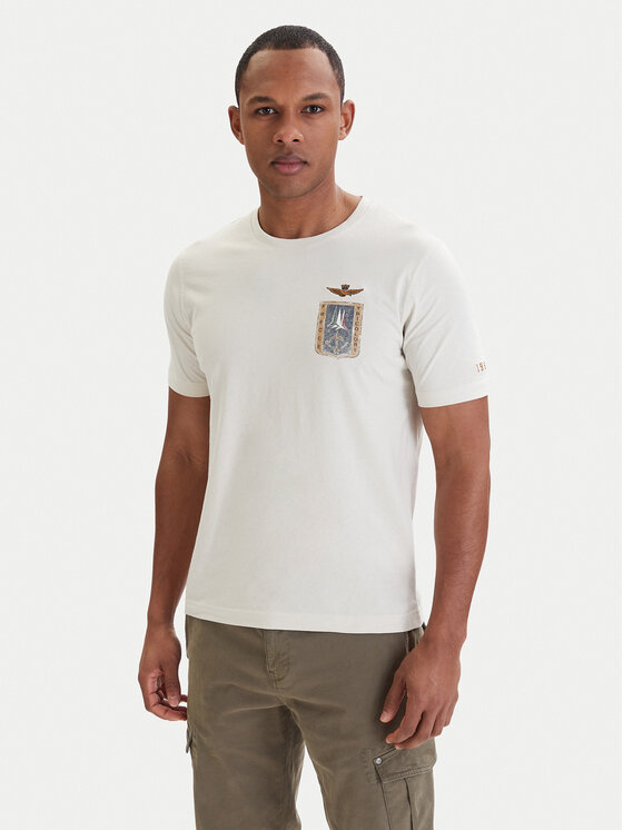 Aeronautica Militare T-Shirt 261TS2534UJ00641 Beżowy Regular Fit
