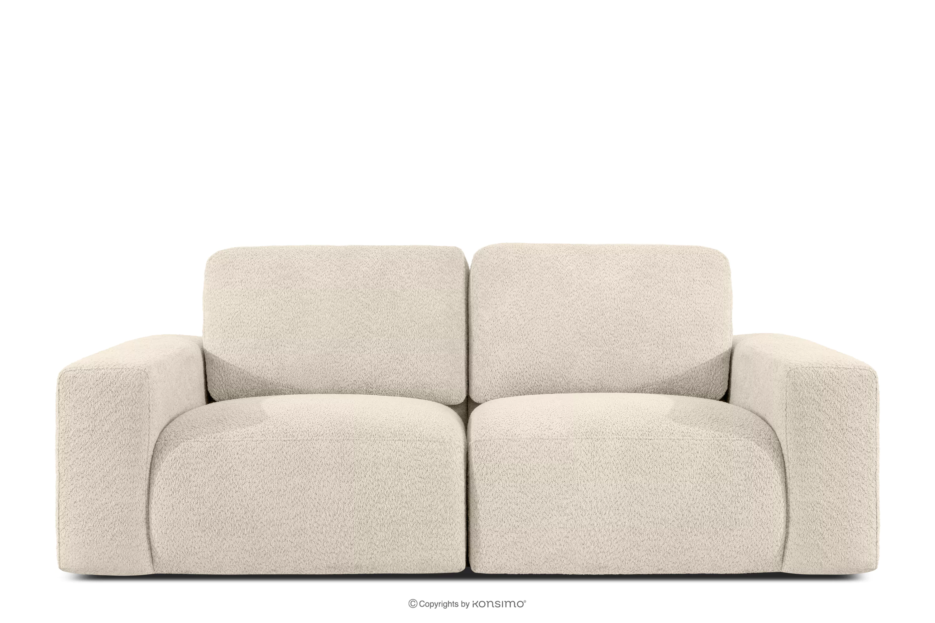 Sofa dwuosobowa modułowa w tkaninie boucle jasny beżowy ZUCCO