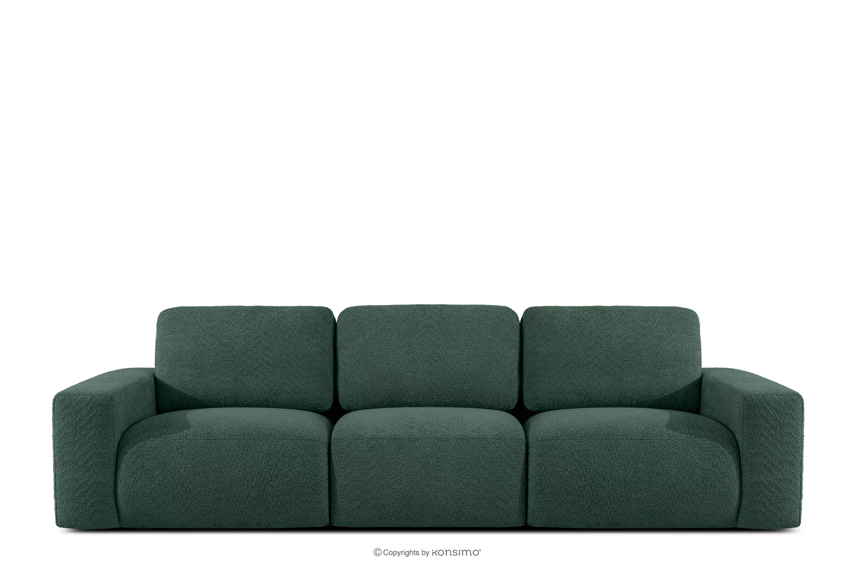 Sofa trzyosobowa modułowa w tkaninie boucle zielony ZUCCO
