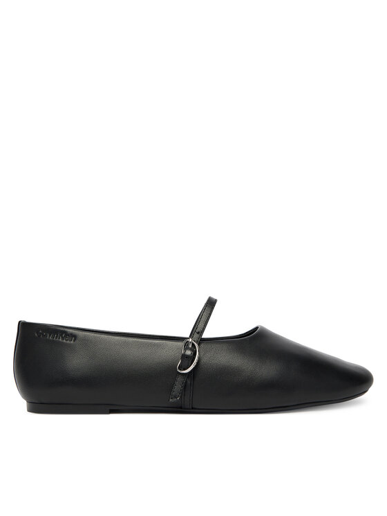 Calvin Klein Baleriny Oblique Ballerina Mj Lth Hdw HW0HW02847 Czarny