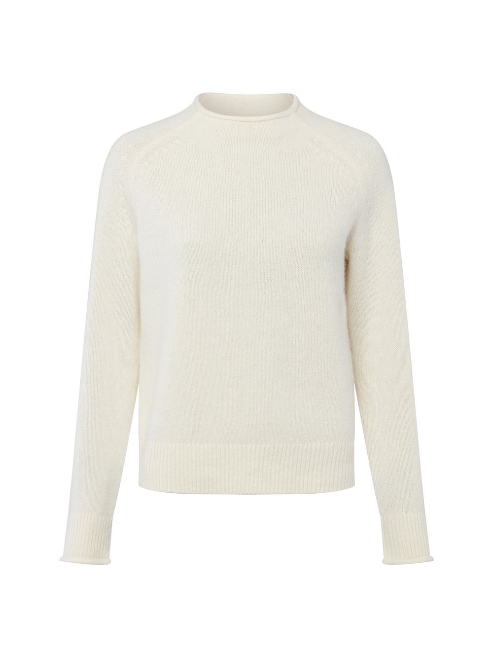 BOSS Orange Damski sweter z dzianiny z wełną i alpaką - Fesperanasy Kobiety biały, M
