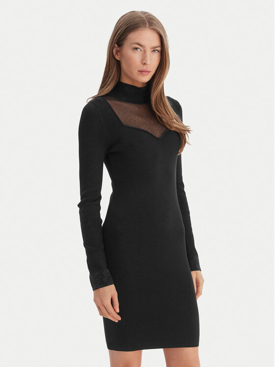 Guess Sukienka dzianinowa W6RK61 Z4842 Czarny Regular Fit