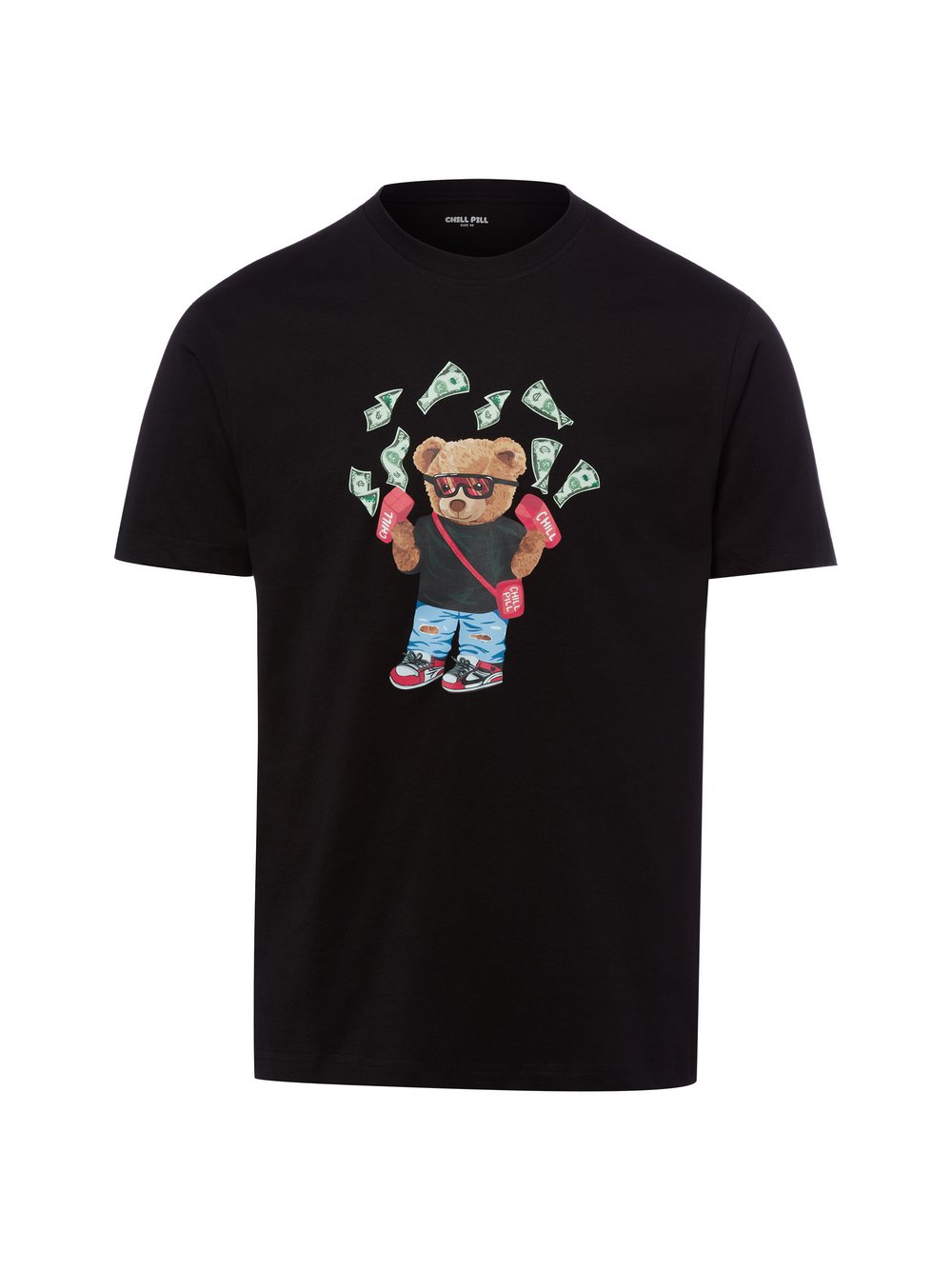 Chill Pill Koszulka męska - Money Gun Bear Mężczyźni Bawełna (100%) czarny, S