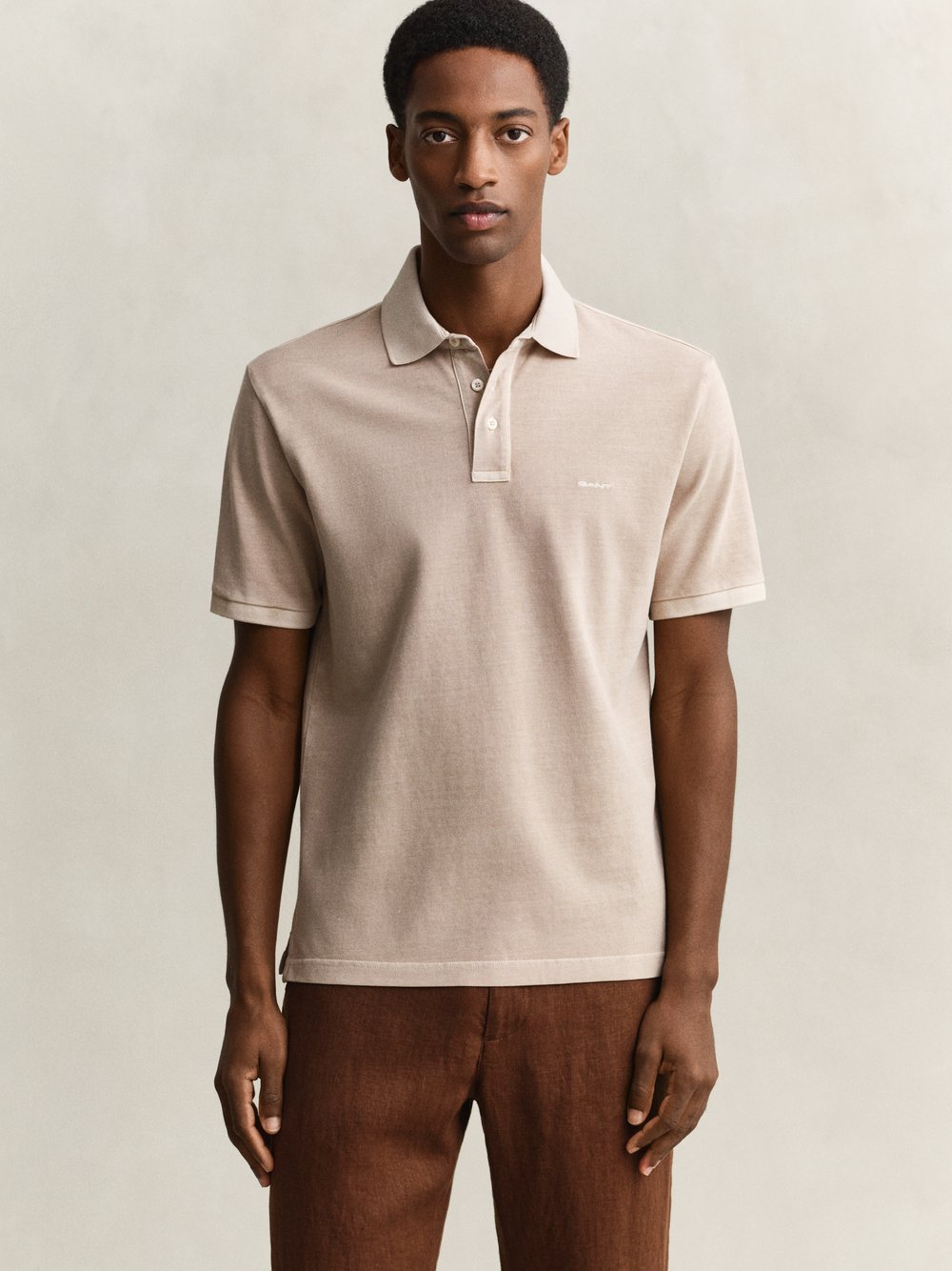 Gant Męska koszulka polo piqué Mężczyźni Bawełna (100%) beżowy, XXXL