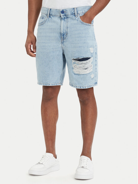 Karl Lagerfeld Jeans Szorty jeansowe B2M10139 Niebieski jasny Relaxed Fit