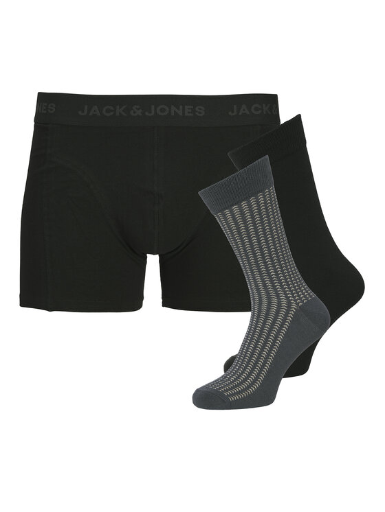 Jack & Jones Komplet bokserki i skarpety Trent Giftbox 12285126 Czarny