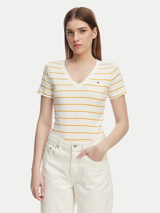 Tommy Hilfiger T-Shirt New Cody WW0WW40584 Pomarańczowy Slim Fit
