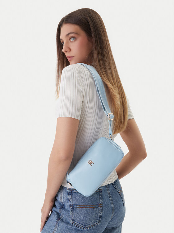 Tommy Hilfiger Torebka Th Essential Camera Bag AW0AW18370 Błękitny