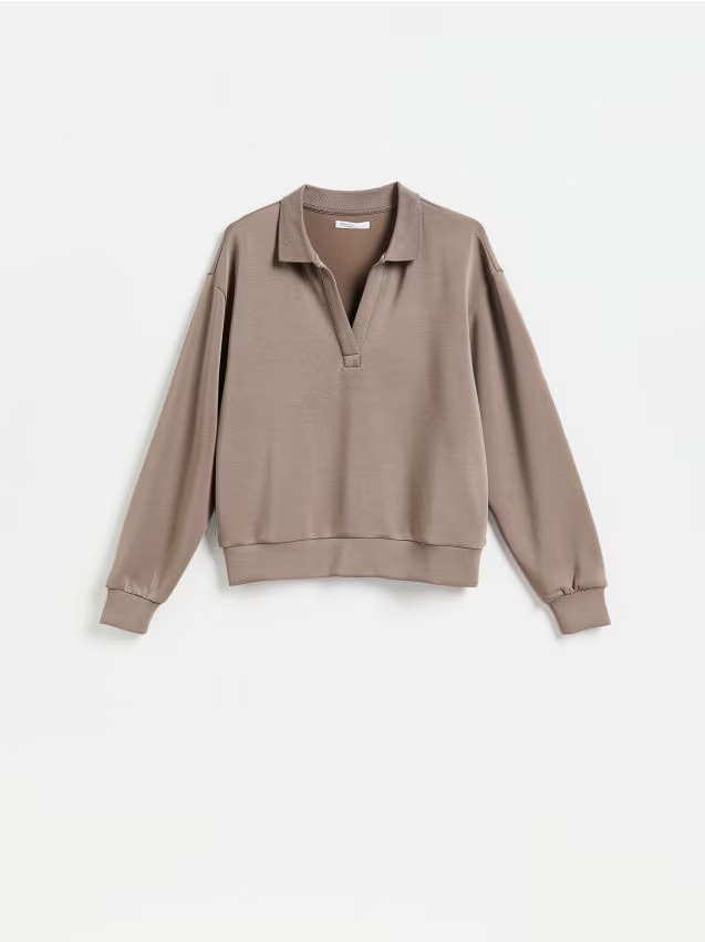 Reserved - Bluza z dodatkiem modalu - brązowy