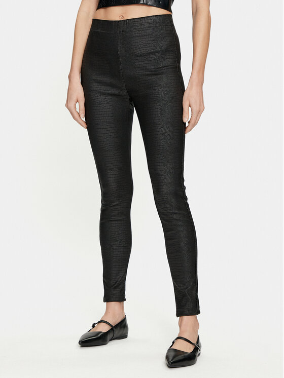 Cream Spodnie z imitacji skóry Tabea 10610409 Czarny Slim Fit