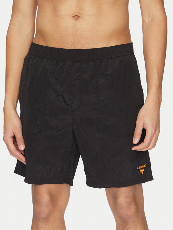 Guess Szorty materiałowe F5GT13 WH1D2 Czarny Regular Fit