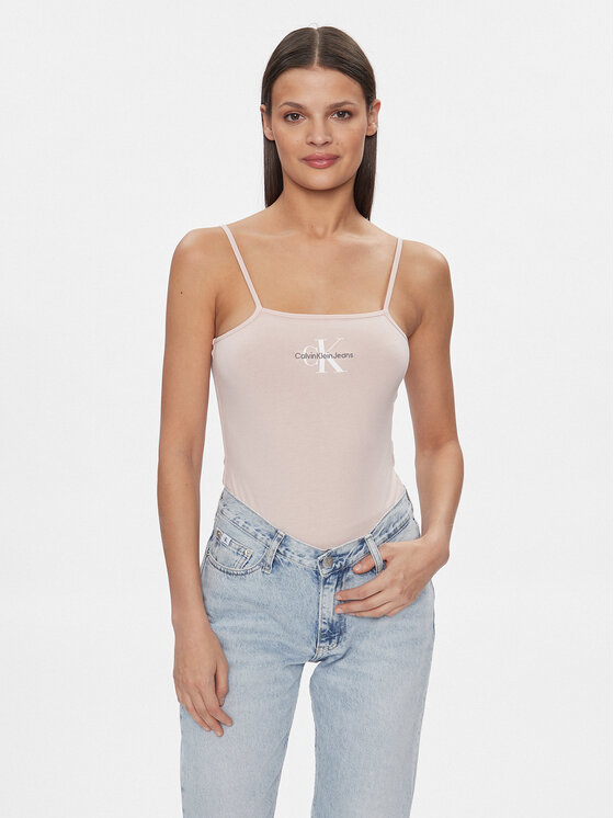 Calvin Klein Jeans Body Monologo J20J223421 Różowy Slim Fit