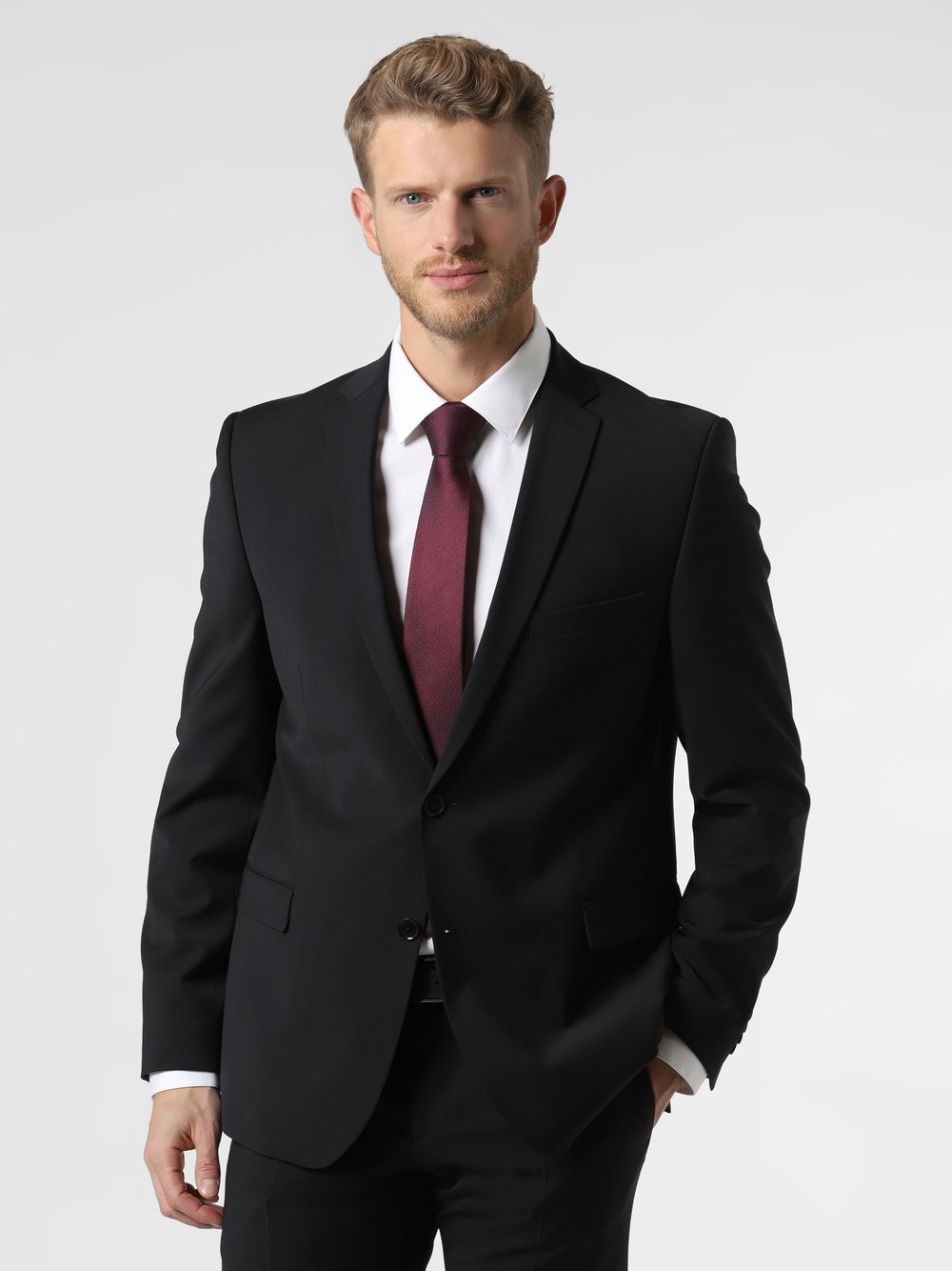 Finshley & Harding Męska marynarka od garnituru modułowego Mężczyźni Modern Fit czarny, 28