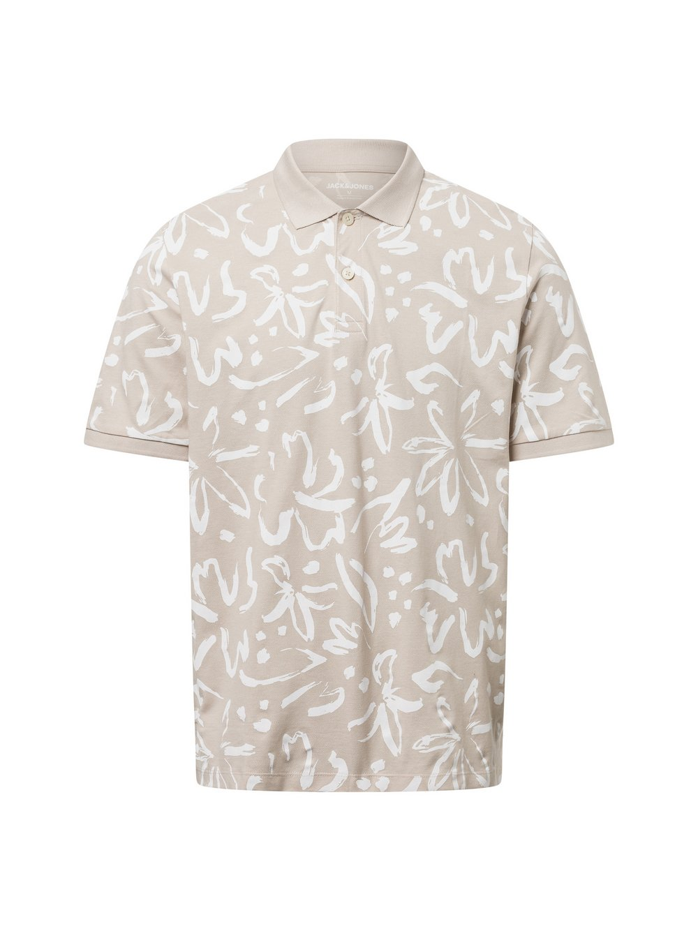 Jack & Jones Męska koszulka polo - JJJeff Mężczyźni Bawełna beżowy|biały, S