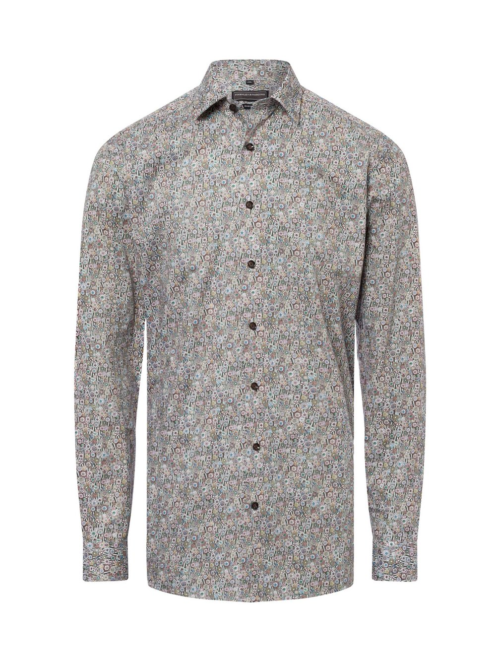 Finshley & Harding Męska koszula biznesowa Mężczyźni Modern Fit Bawełna niebieski, 44
