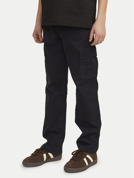 Jack & Jones Junior Spodnie materiałowe Kane 12261033 Czarny Loose Fit