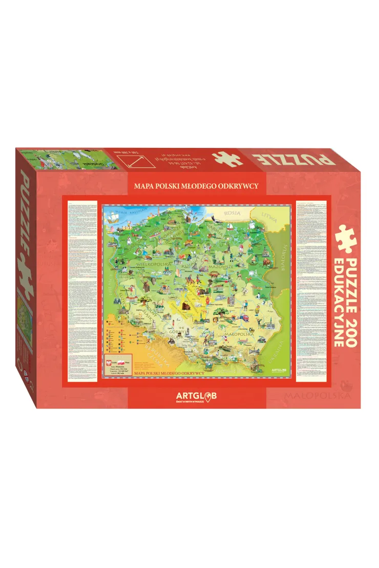 Puzzle 200 el. Mapa Polski Młodego Odkrywcy
