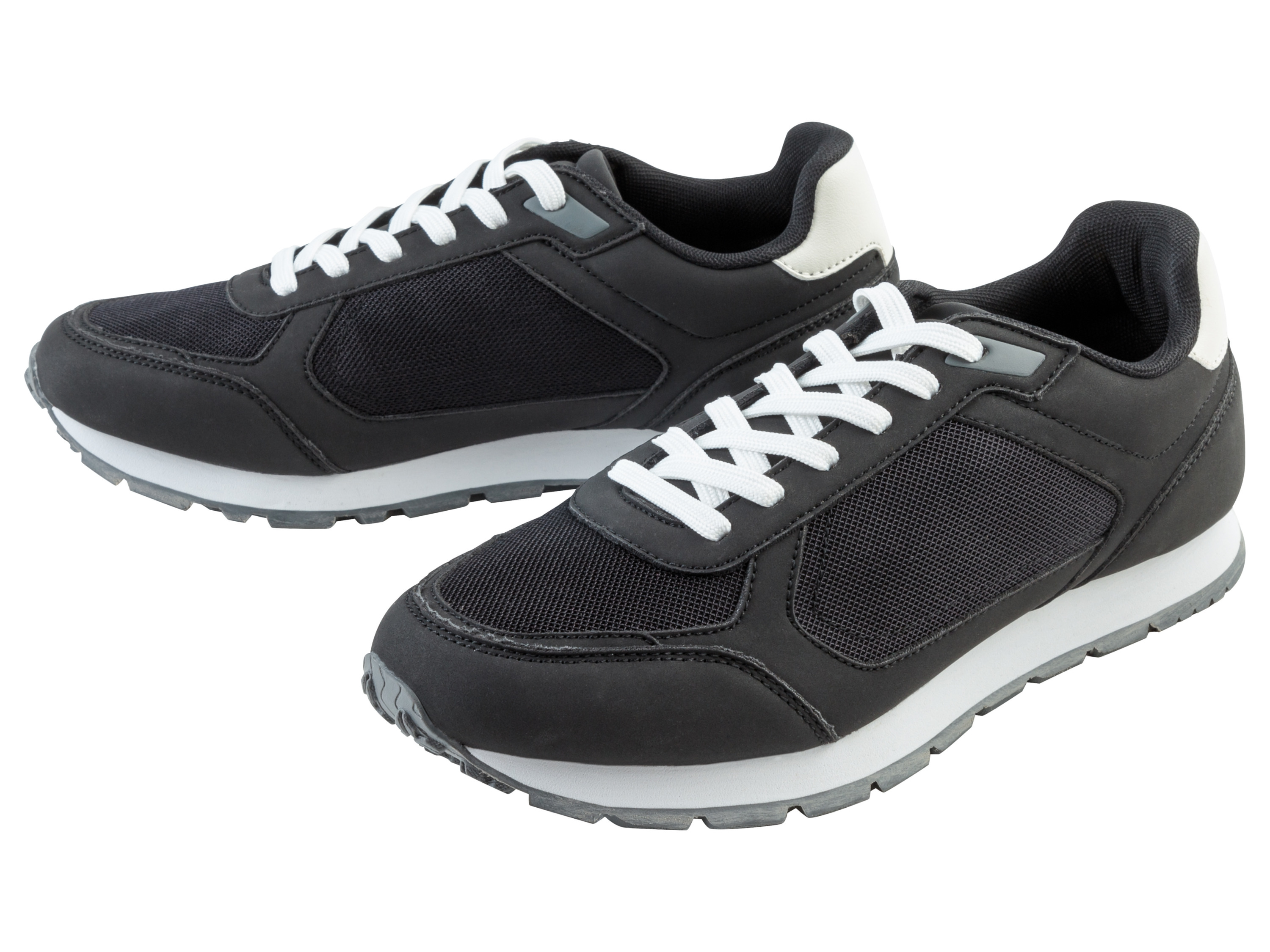 LIVERGY® Sneakersy męskie (Czarny / biały, 44)