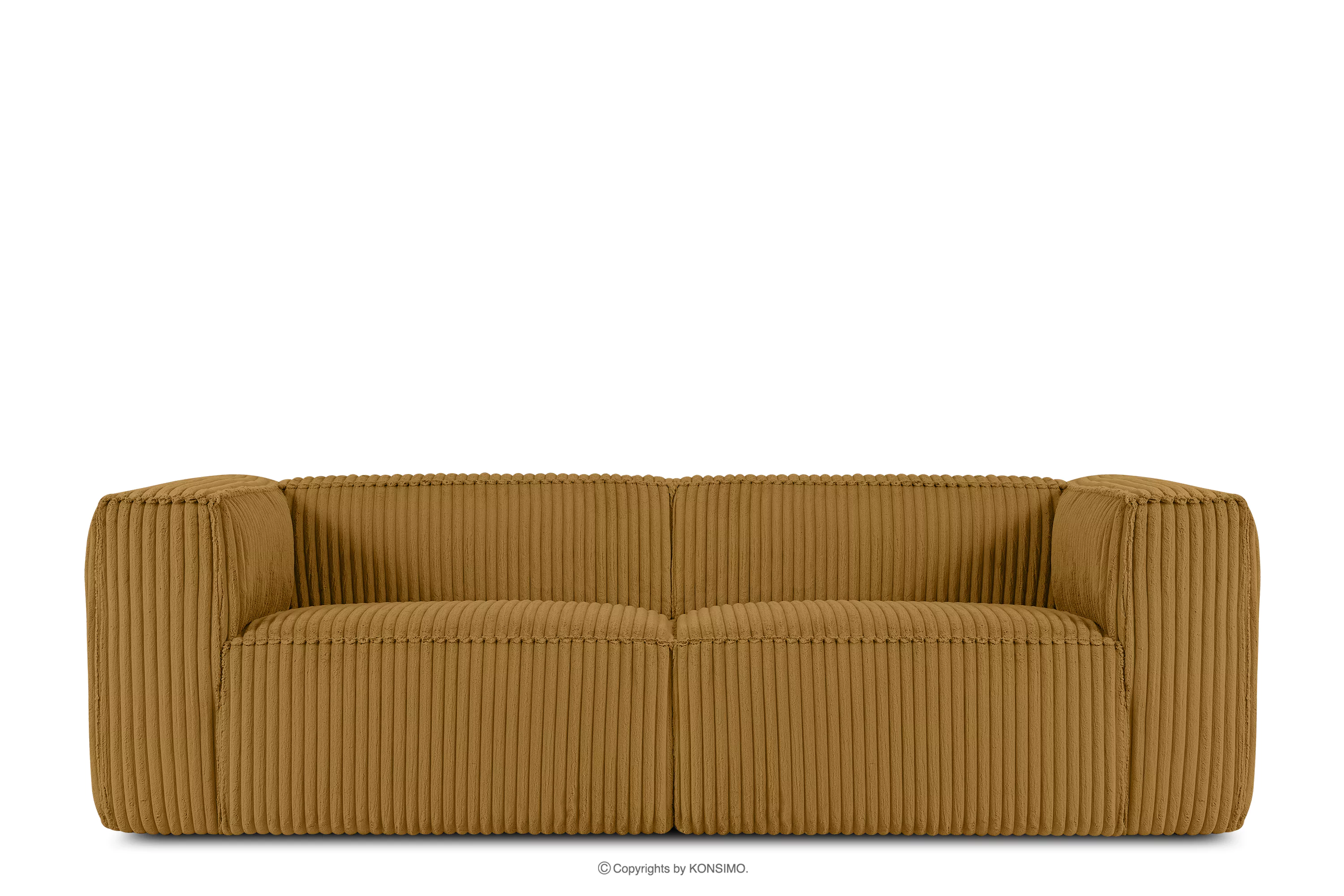 Duża żółta sofa w tkaninie sztruks FEROX