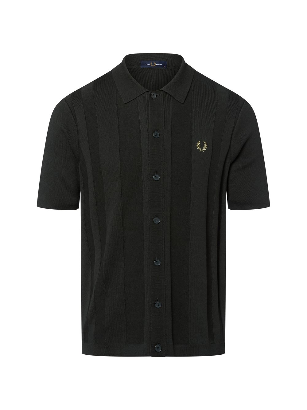 Fred Perry Męska koszula casual Mężczyźni Bawełna zielony, S