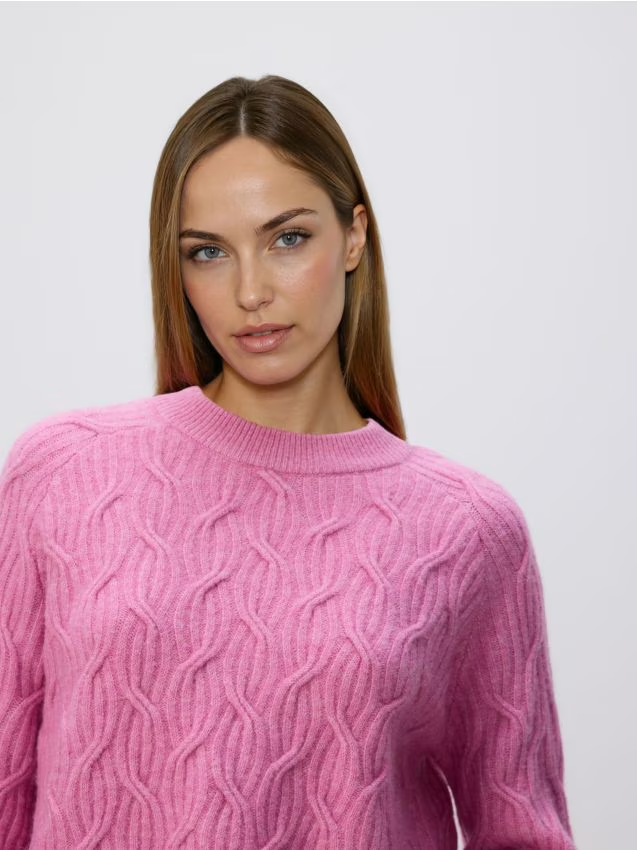Reserved - Strukturalny sweter - fioletowy