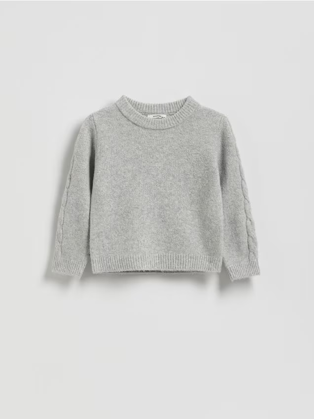 Reserved - Gładki sweter - jasnoszary