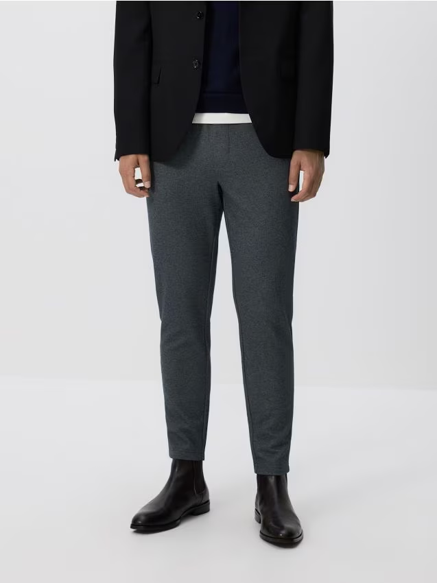 Reserved - Spodnie regular fit - granatowy