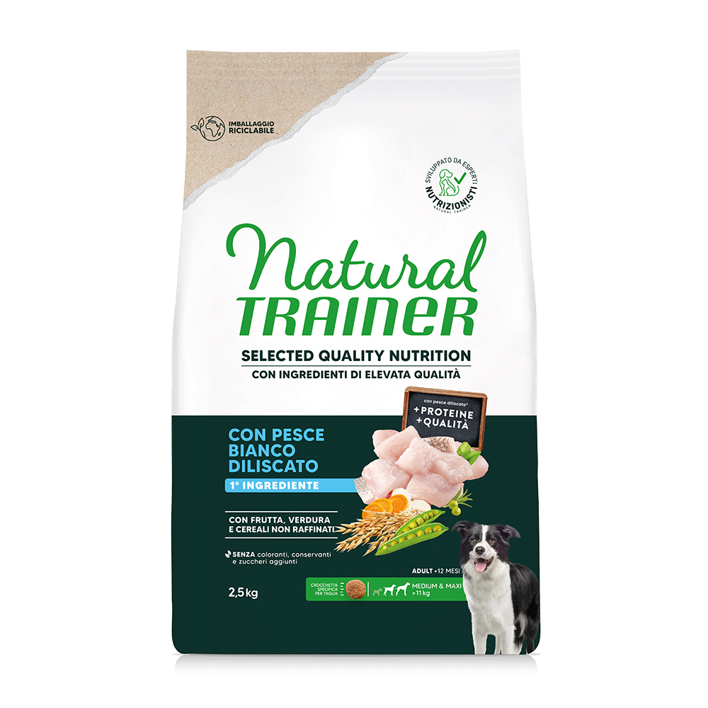 Natural Trainer Selected Quality Nutrition Adult Medium & Maxi, biała ryba - 2,5 kg