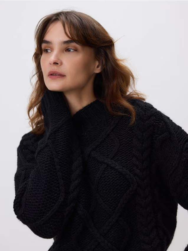 Reserved - Sweter ze stójką - czarny