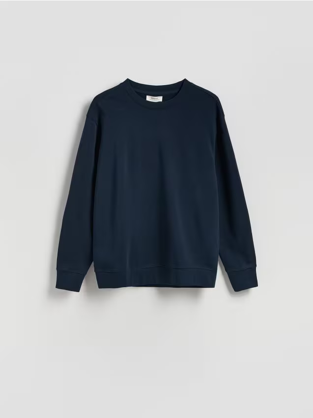 Reserved - Bawełniana bluza oversize - granatowy