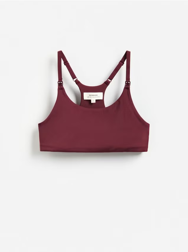 Reserved - Sportowy top - bordowy