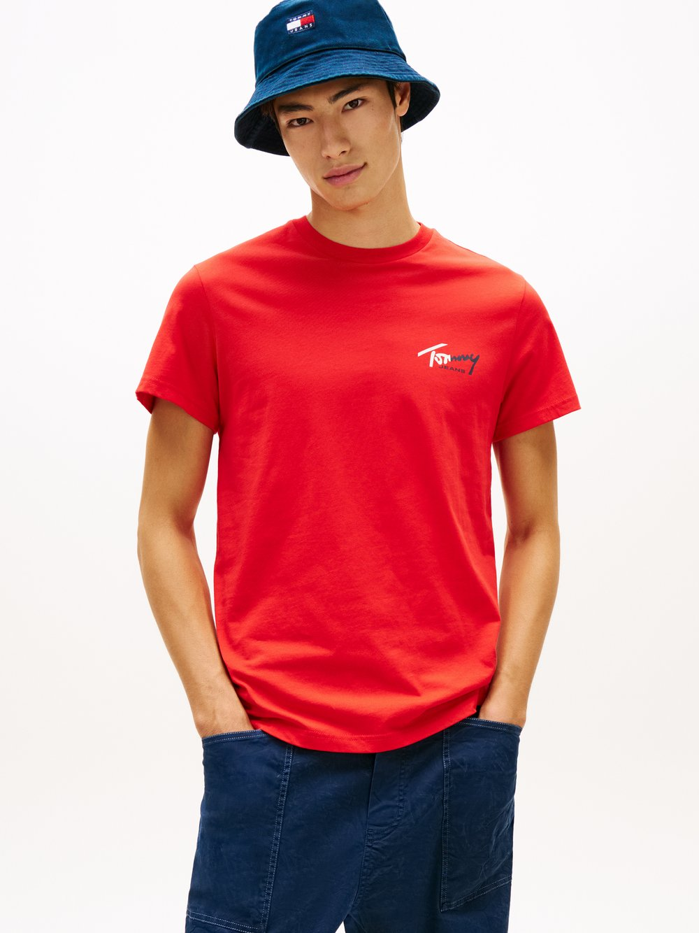 Tommy Jeans Koszulka męska Mężczyźni Bawełna (100%) czerwony, S