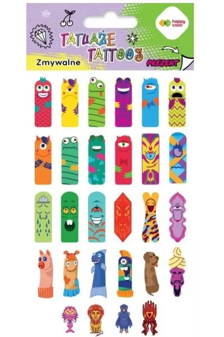Tatuaże zmywalne Fingers Tattoo HAPPY COLOR