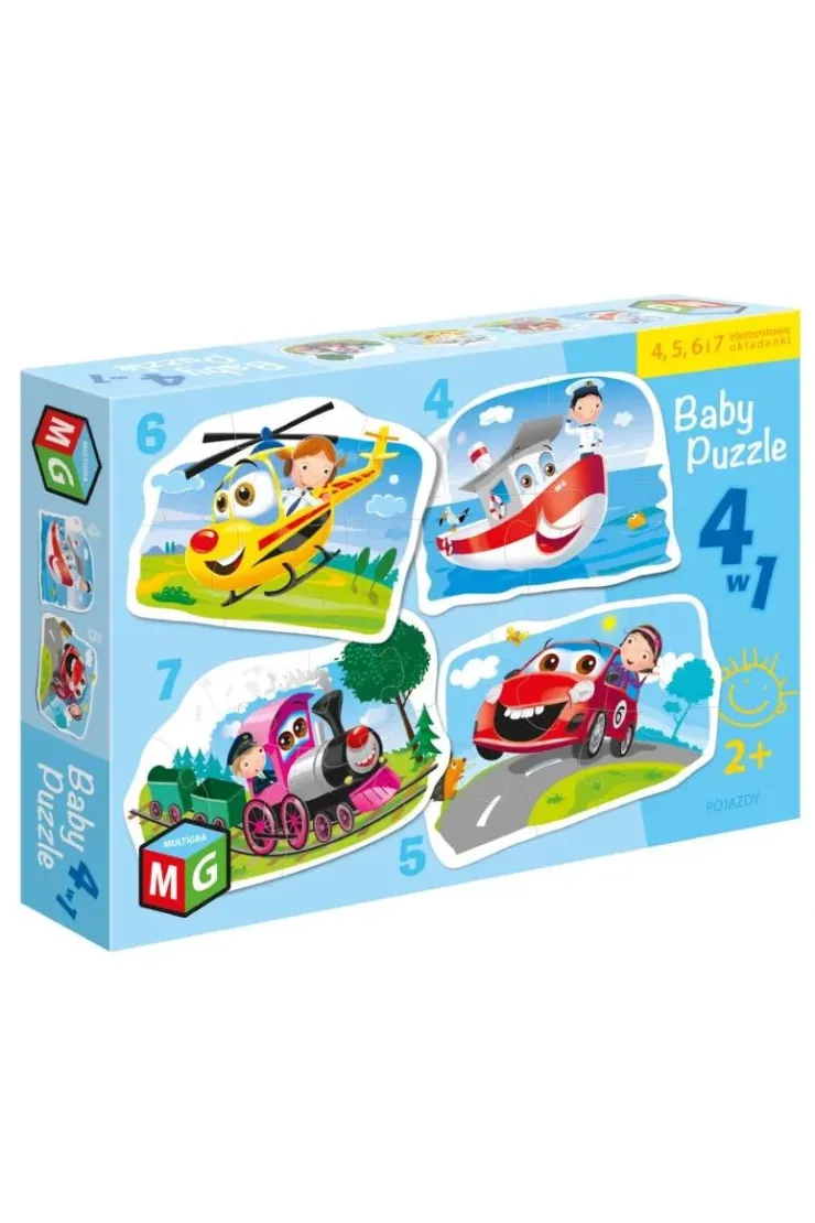 Puzzle 4w1 - Baby Pojazdy (4+5+6+7 el.)