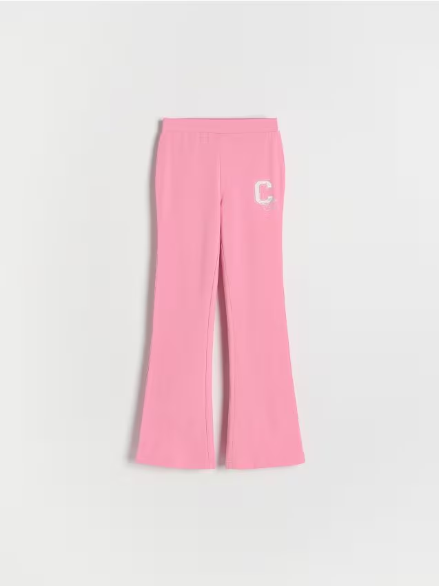 Reserved - Bawełniane legginsy z nadrukiem - różowy