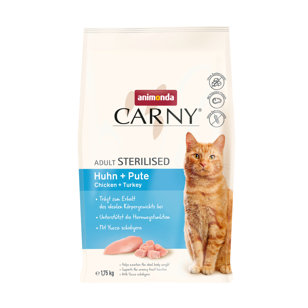 animonda Carny Adult Sterilised, kurczak z indykiem - 3 x 1,75 kg