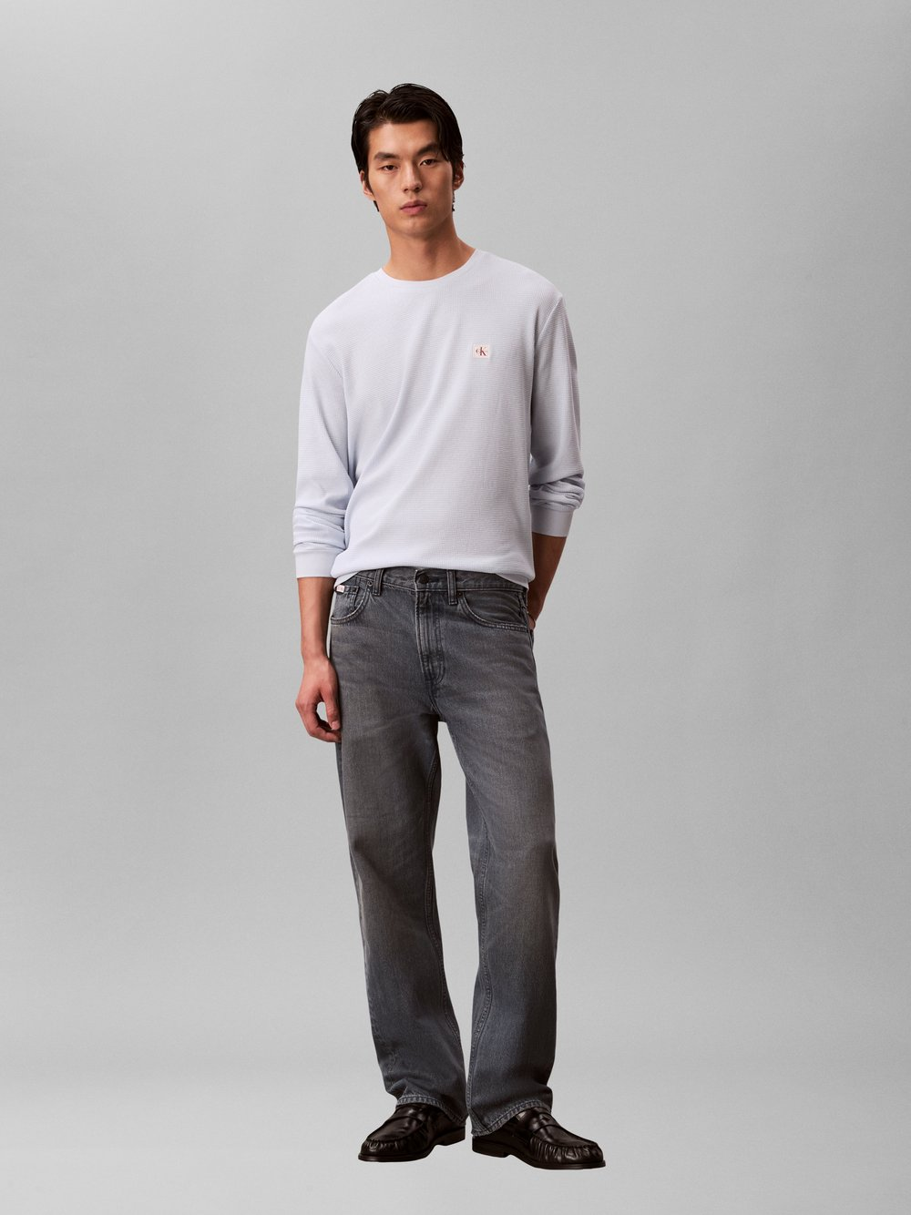 Calvin Klein Jeans Męska koszula z długim rękawem Mężczyźni niebieski, M