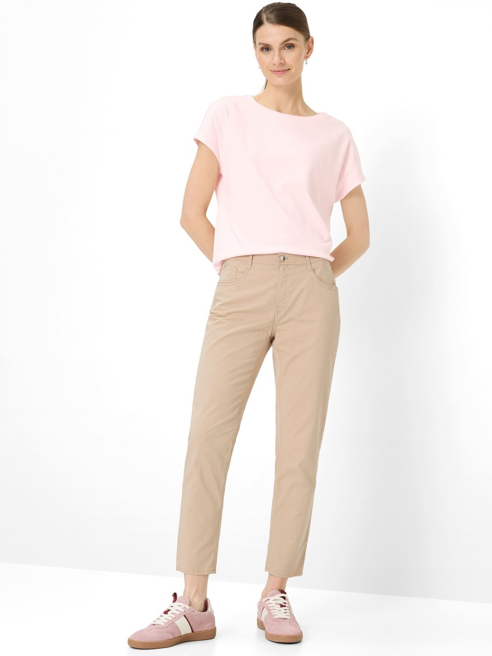 BRAX Damskie spodnie materiałowe - Mary S Kobiety Bawełna beżowy, 36