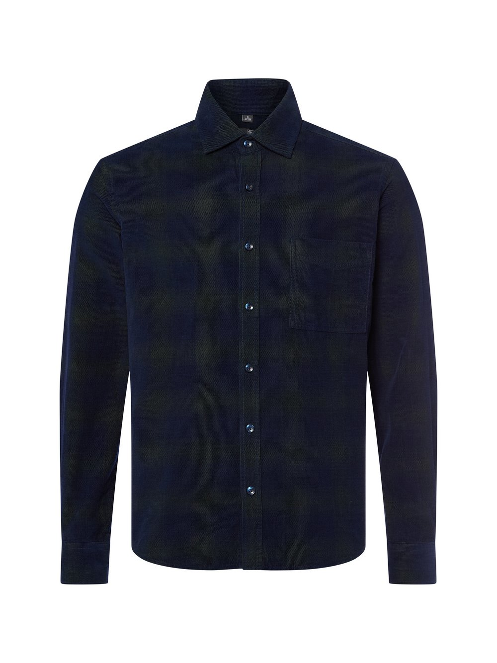 Nils Sundström Sztruksowa koszula Mężczyźni Modern Fit Bawełna zielony|niebieski, XL