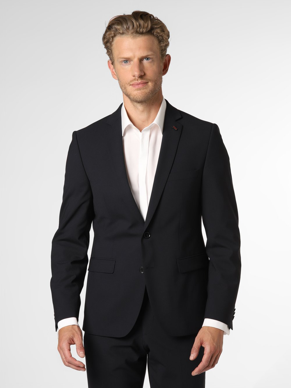 Finshley & Harding London Męska marynarka od garnituru modułowego Mężczyźni Slim Fit Sztuczne włókno niebieski, 52